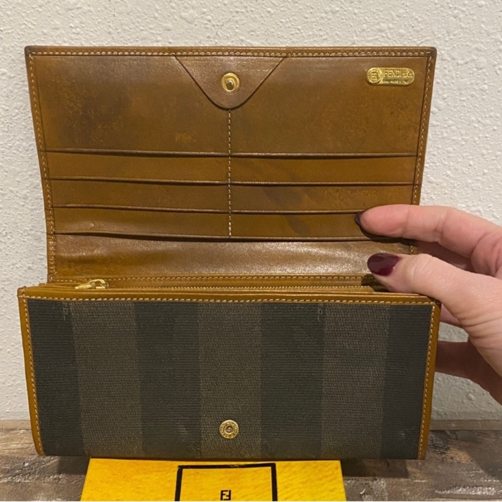 FENDI Vintage Penguin Canvas Monogram Long Wallet EUC - Picture 5 of 14